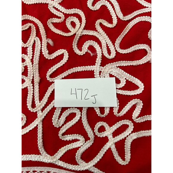 Objects DArt Embroidered Red Short Sleeve Boho Tunic Top Sz S - Picture 7 of 8